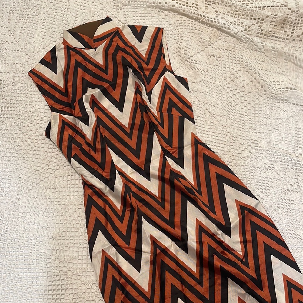 Vintage Retro 70s Chevron Dress